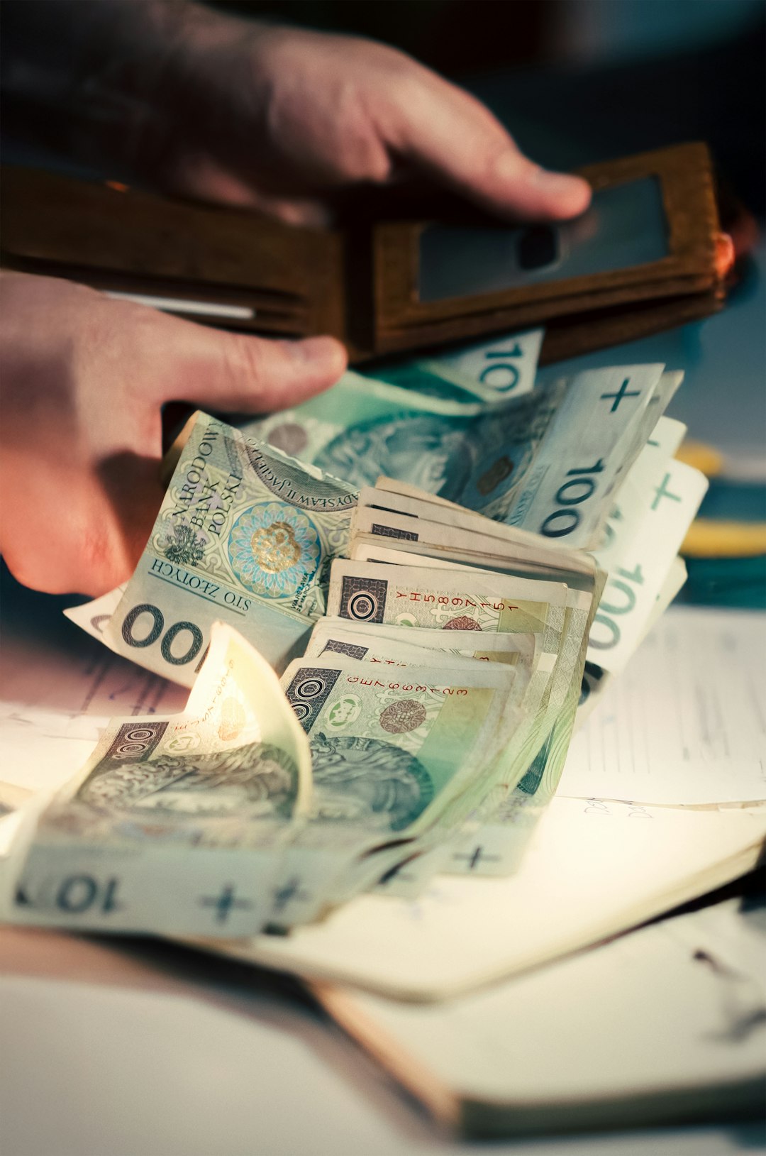 Cash Wallet Salary Earnings Wealth Budget Polish currency Cash Wallet Salary Earnings Wealth Budget close-up